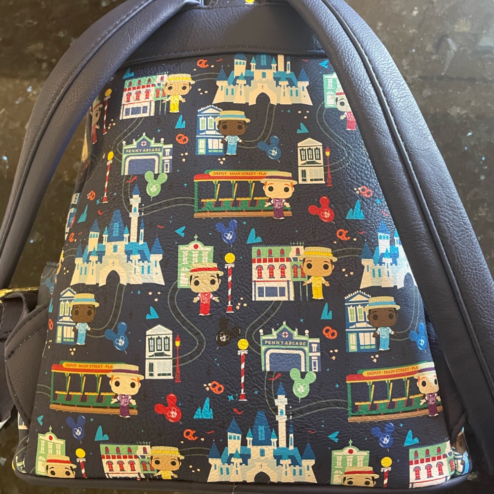New Disney Park Loungefly Funko Pop Dapper Dans Backpack & 2022 Blue Sequin Ears - Picture 3 of 8